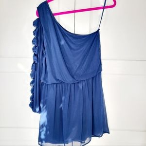 NWT Chelsea & Violet Navy one shoulder dress